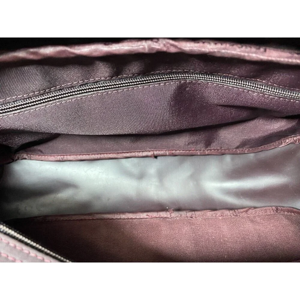 LONGCHAMP Shoulder Bag Pink Red Rainbow Stripe Leather Hobo